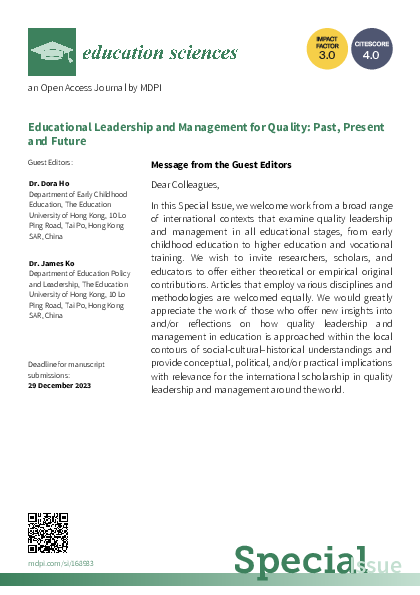 (PDF) Call for paper: Special Issue "Educational Leadership and ...