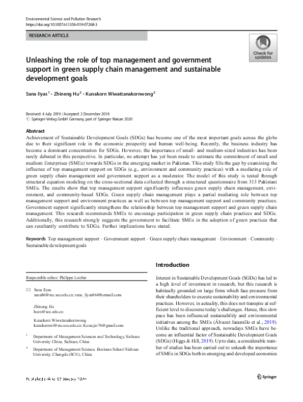 (PDF) Unleashing the role of top management and government support in ...
