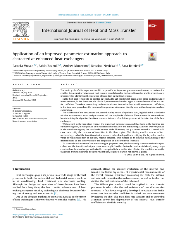 (PDF) Application of an improved parameter estimation approach to ...