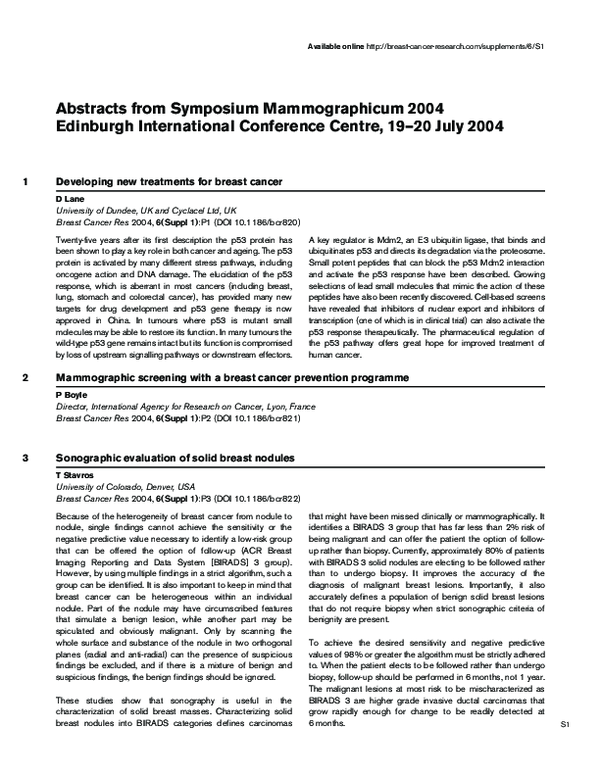 (PDF) Screen-detected lobular carcinoma in situ (LCIS) of the breast ...