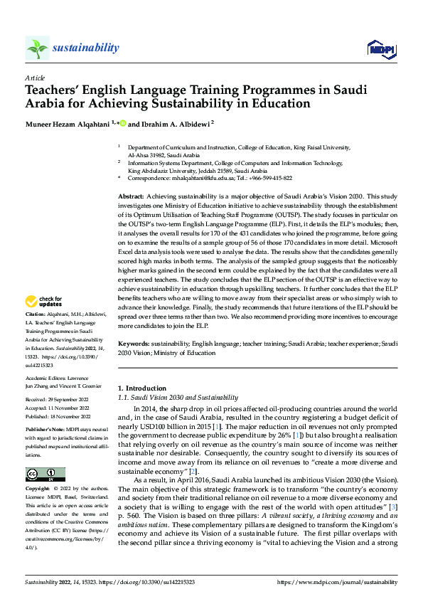 (PDF) Teachers’ English Language Training Programmes in Saudi Arabia ...