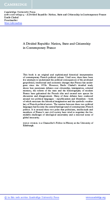 (PDF) A Divided Republic: Nation, State and Citizenship in Contemporary ...
