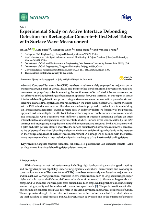 (PDF) Experimental Study on Active Interface Debonding Detection for ...