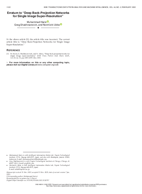 Erratum to “Deep Back-Projection Networks for Single Image Super-Resolution”