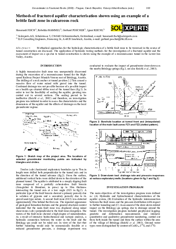 (PDF) Methods of fractured aquifer characterisation shown using an ...