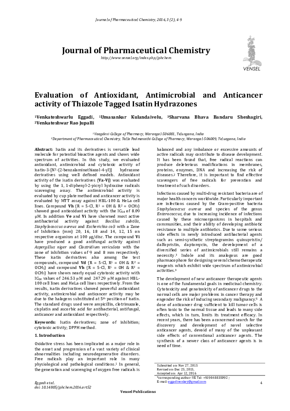 (PDF) Evaluation of Antioxidant, Antimicrobial and Anticancer activity ...