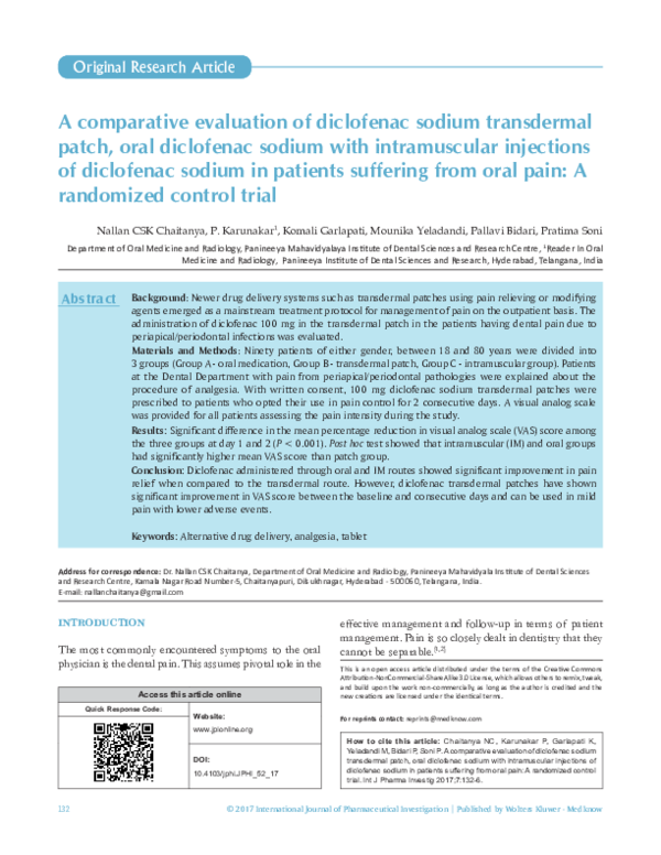 (PDF) A comparative evaluation of diclofenac sodium transdermal patch ...