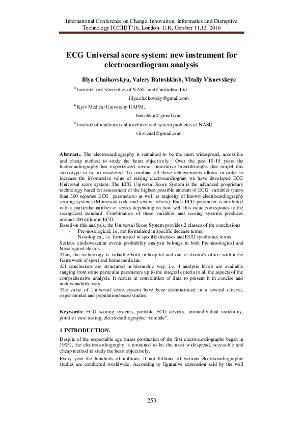 (PDF) ECG Universal score system: new instrument for electrocardiogram ...