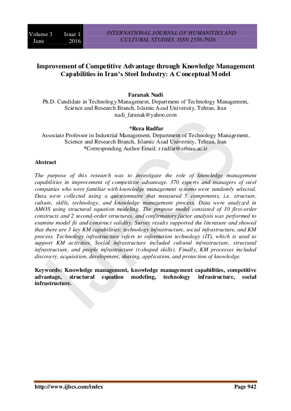 (PDF) Improvement of Competitive Advantage through Knowledge Management ...