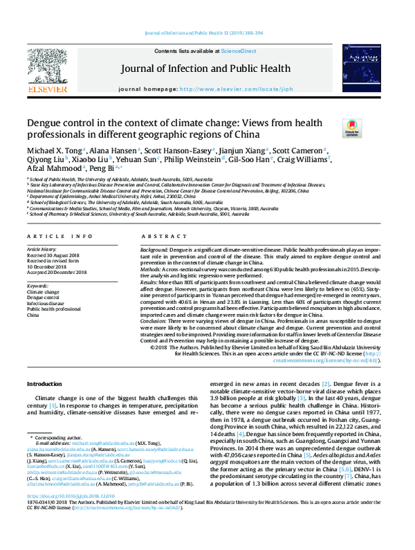 (PDF) Dengue control in the context of climate change: Views from ...