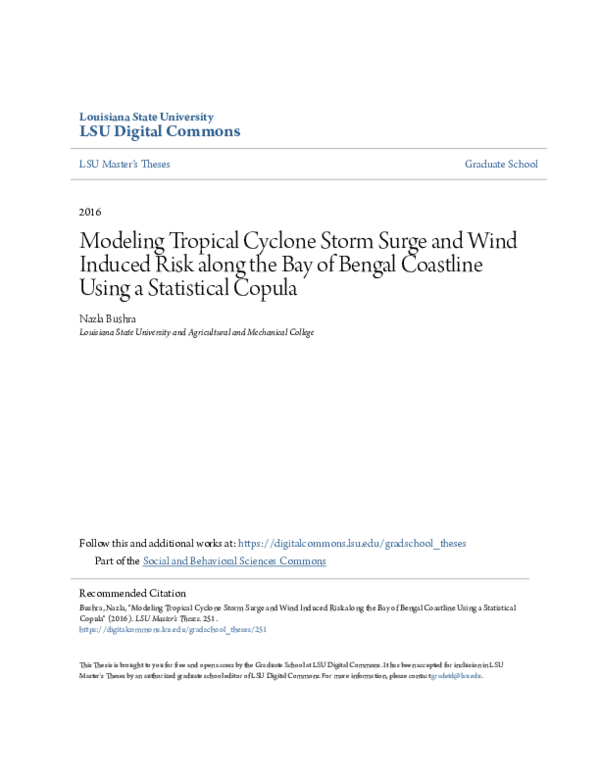 (PDF) Modeling Tropical Cyclone Storm Surge and Wind Induced Risk along ...