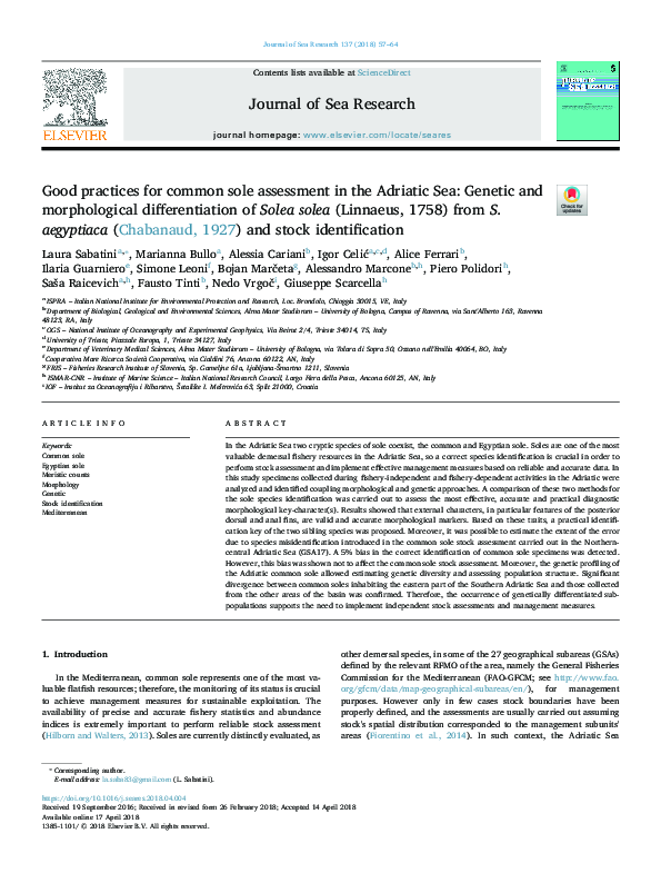 (PDF) Good practices for common sole assessment in the Adriatic Sea ...