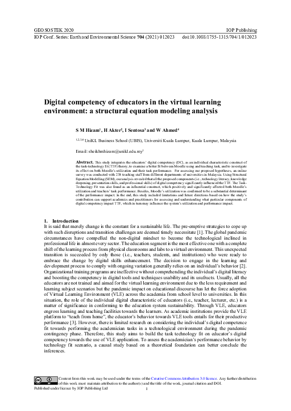 (PDF) Digital competency of educators in the virtual learning ...