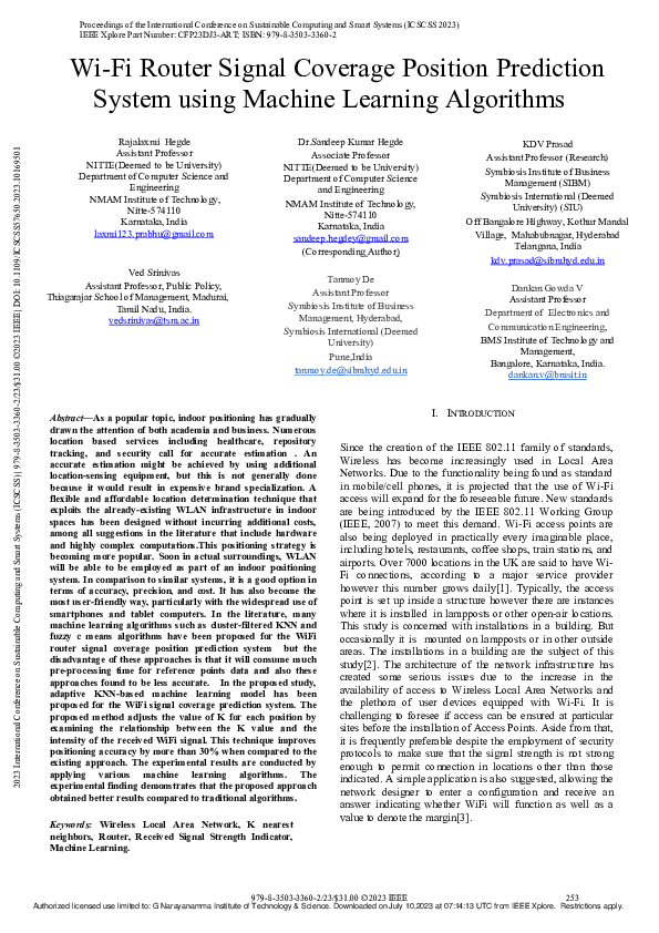 (PDF) Wi-Fi Router Signal Coverage Position Prediction System using ...