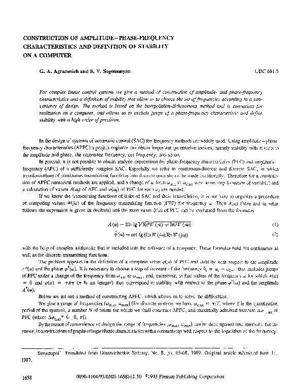 (PDF) Construction of amplitude-phase-frequency characteristics and ...