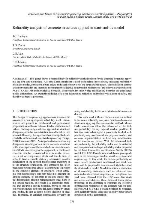 (PDF) Reliability analysis of concrete structures applied to strut-and ...