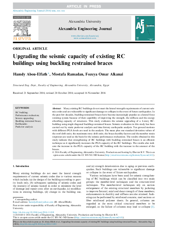 (PDF) Upgrading the seismic capacity of existing RC buildings using ...