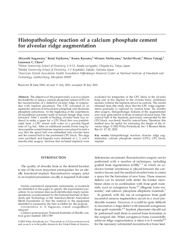 (PDF) Histopathologic reaction of a calcium phosphate cement for ...