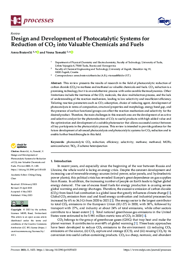 (PDF) Design and Development of Photocatalytic Systems for Reduction of ...