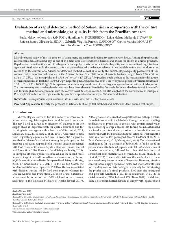 (PDF) Evaluation of a rapid detection method of Salmonella in ...