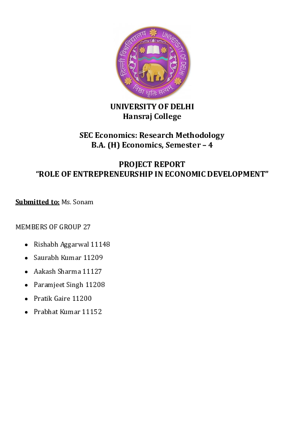 (PDF) ROLE OF ENTREPRENEURSHIP IN ECONOMIC DEVELOPMENT