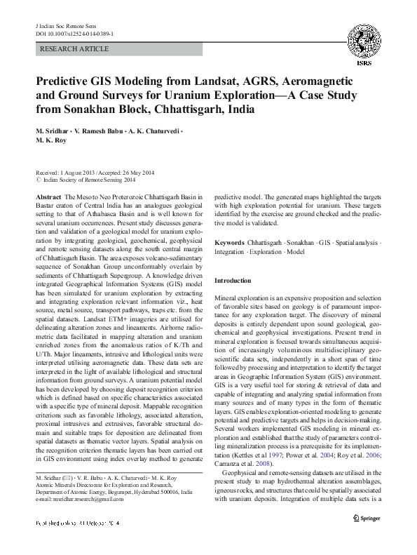 (PDF) Predictive GIS Modeling from Landsat, AGRS, Aeromagnetic and ...