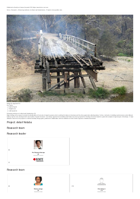 Pdf Enhancing Resilience Of Critical Road Infrastructure