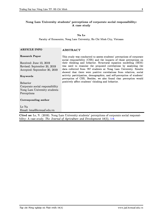(PDF) Nong Lam University students’ perceptions of corporate social ...