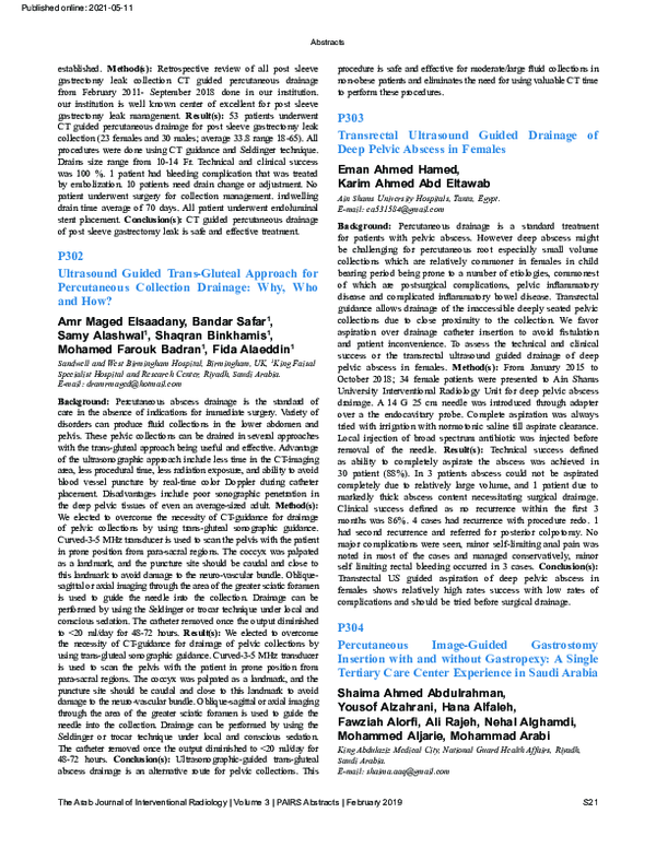 (PDF) Ultrasound Guided Trans-Gluteal Approach for Percutaneous ...