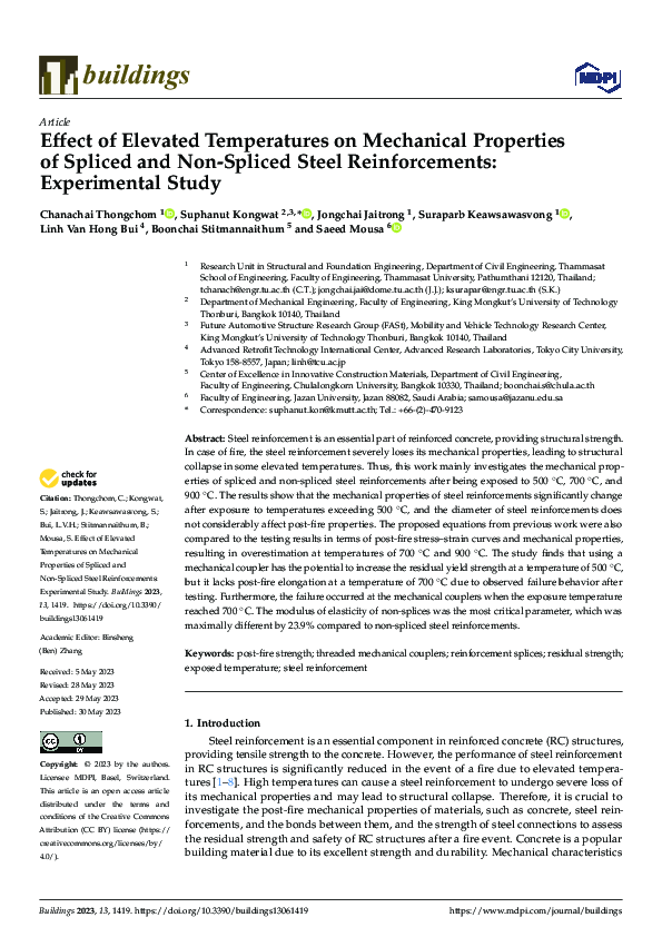 (PDF) Effect of Elevated Temperatures on Mechanical Properties of ...