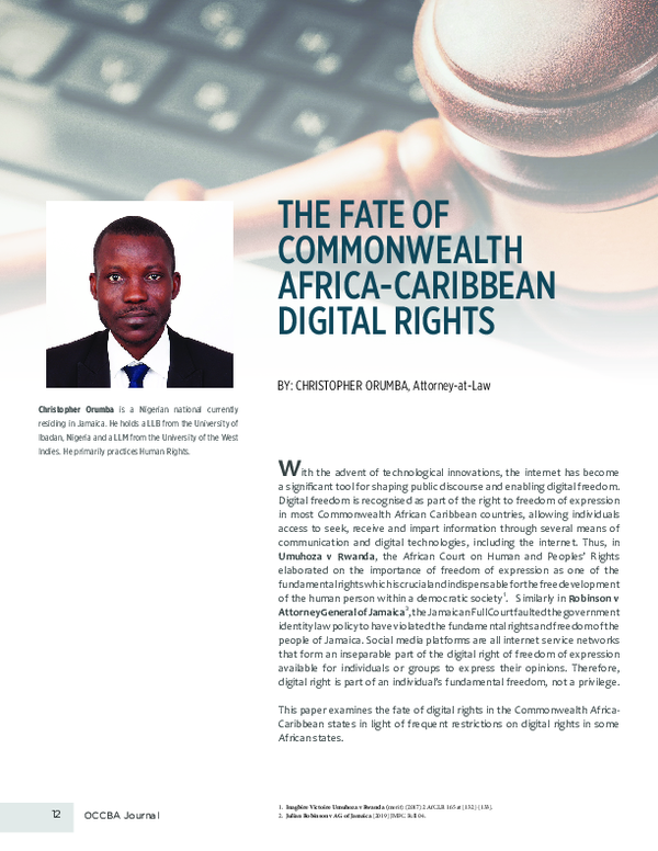 (PDF) THE FATE OF COMMONWEALTH AFRICA-CARIBBEAN DIGITAL RIGHTS
