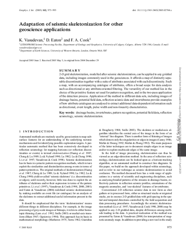(PDF) Adaptation of seismic skeletonization for other geoscience ...