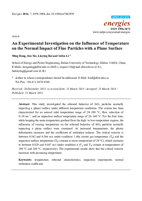 (PDF) An Experimental Investigation on the Influence of Temperature on ...