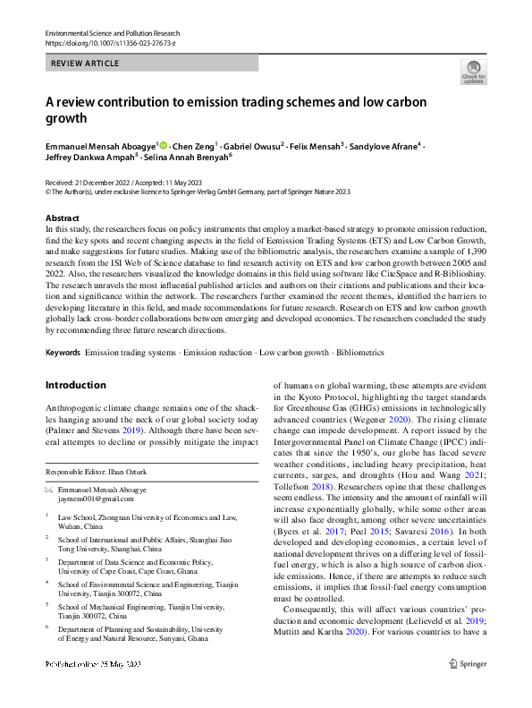 (PDF) A review contribution to emission trading schemes and low carbon ...