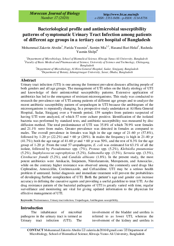 (PDF) Bacteriological profile and antimicrobial susceptibility patterns ...