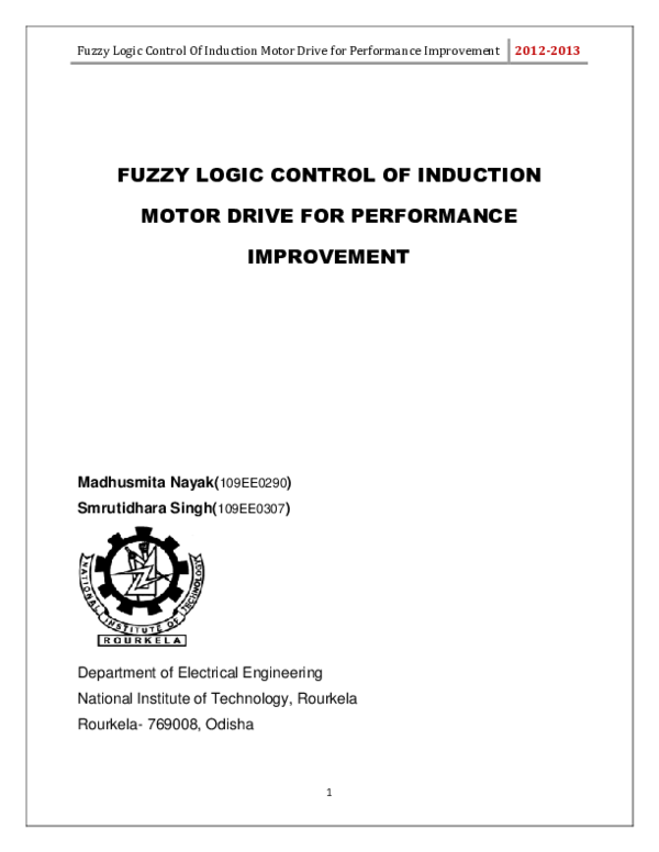 (PDF) Fuzzy logic control of induction motor drive for performance ...