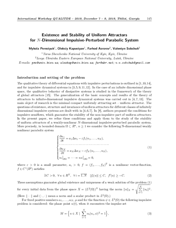 (PDF) Existence and Stability of Uniform Attractors for N-Dimensional ...