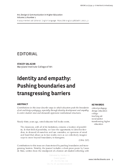 (PDF) Editorial: Identity & Empathy: Pushing Boundaries and ...