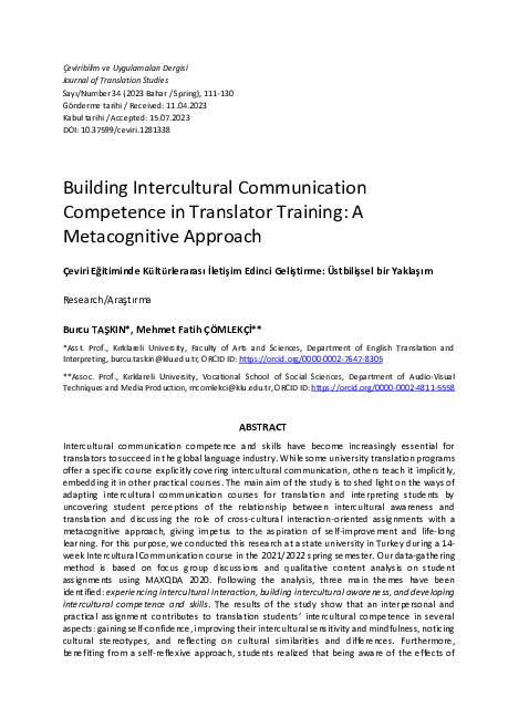 (PDF) Building Intercultural Communication Competence in Translator ...