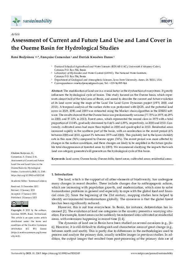(PDF) Assessment of Current and Future Land Use and Land Cover in the ...