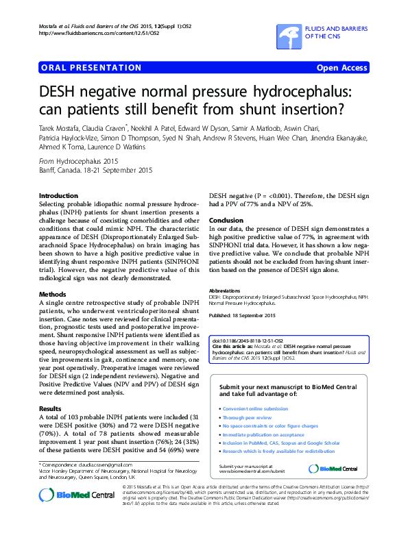 (PDF) DESH negative normal pressure hydrocephalus: can patients still ...