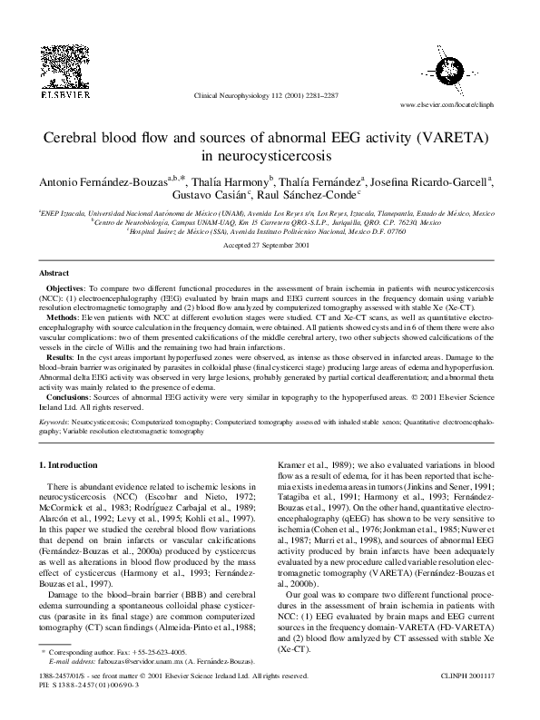 (PDF) Cerebral blood flow and sources of abnormal EEG activity (VARETA ...