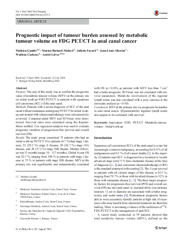 (PDF) Prognostic impact of tumour burden assessed by metabolic tumour ...