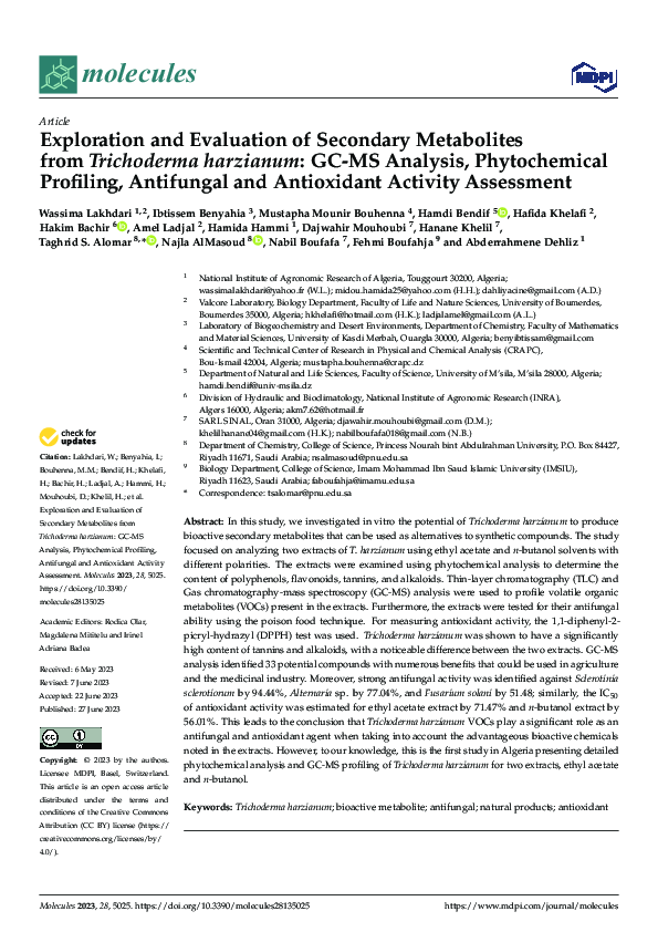 (PDF) Exploration and Evaluation of Secondary Metabolites from ...