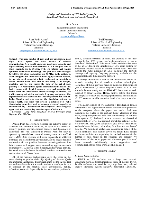 (PDF) Design and simulation of LTE radio system for broadband wireless ...