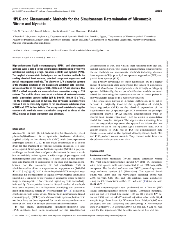 (PDF) HPLC and Chemometric Methods for the Simultaneous Determination ...