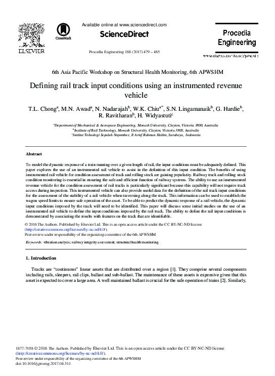 (PDF) Defining Rail Track Input Conditions Using an Instrumented