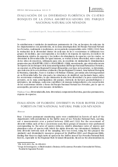 (PDF) Evaluation of Floristic Diversity in Four Buffer Zone Forests in ...