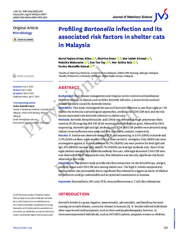 Curated visual reference: Gallery Detail: Pdf Profiling Bartonella Infection And Its Associated Risk Factors In