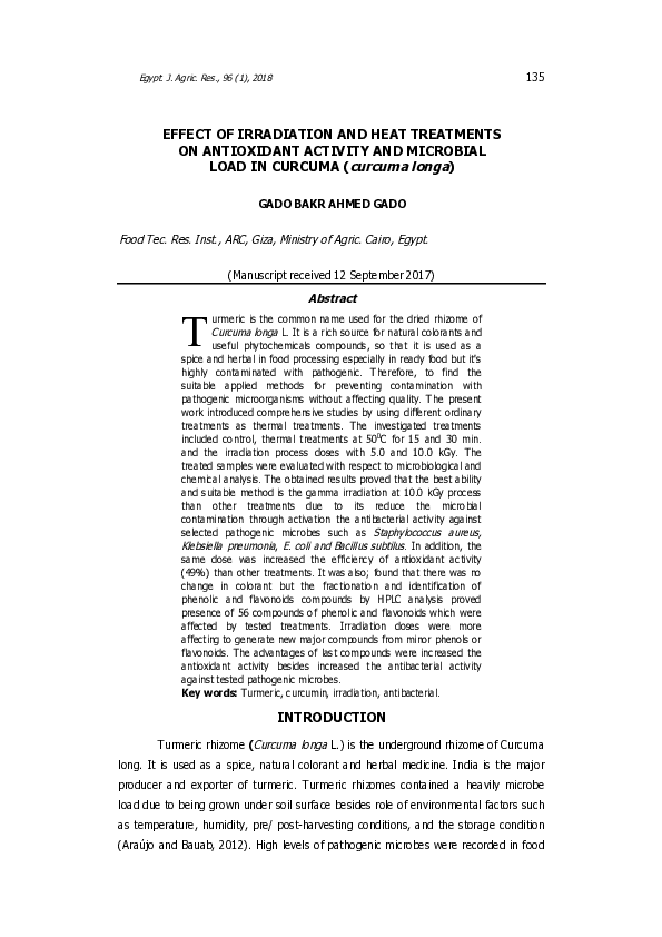(PDF) EFFECT OF IRRADIATION AND HEAT TREATMENTS ON ANTIOXIDANT ACTIVITY ...